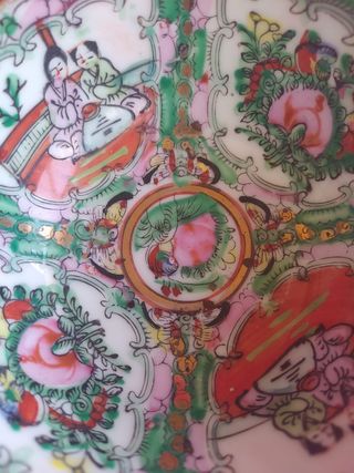 Cuenco porcelana Macao pintado a mano