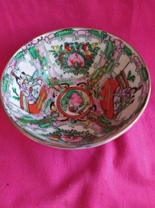 Cuenco porcelana Macao pintado a mano