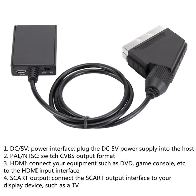 HDMI a SCART Adaptador de Audio y vídeo, 1080P