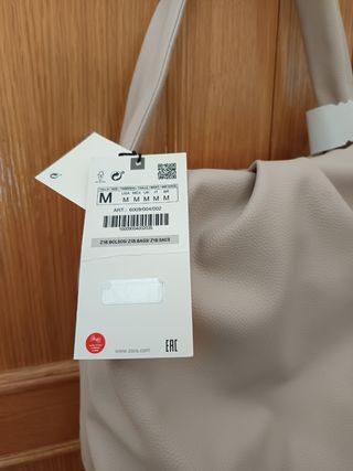 Bolso Zara beige hombro