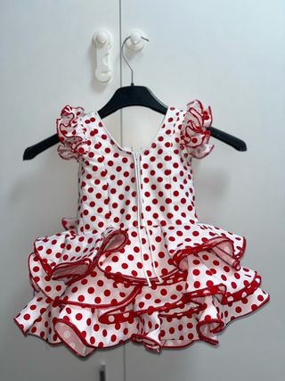 Traje Flamenca niña lunares rojo