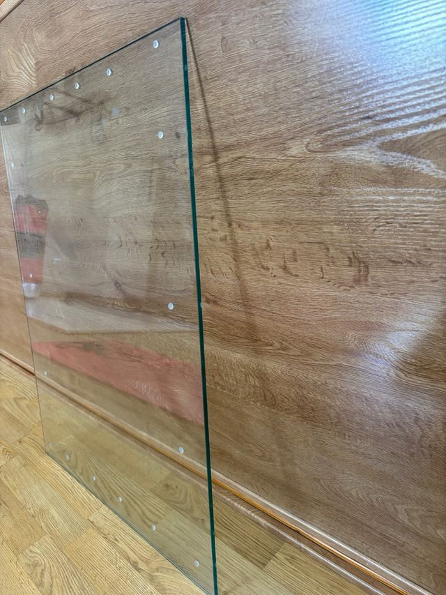 Cristal mesa rectangular transparente