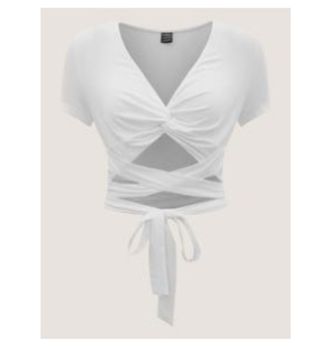 Top corto blanco - Blusa anudada