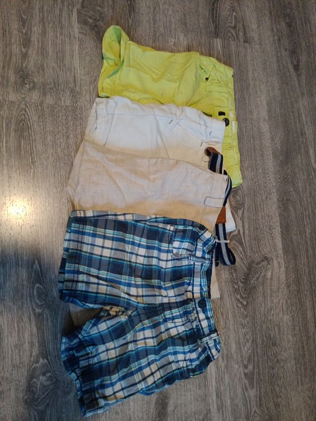 6 pantalones cortos talla 92