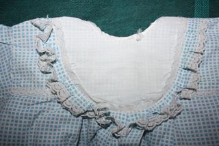vestitino vintage bimba a quadretti azzurri