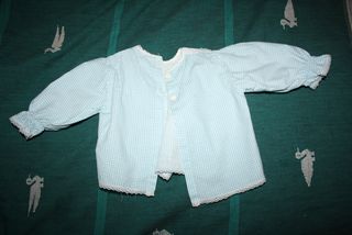 vestitino vintage bimba a quadretti azzurri