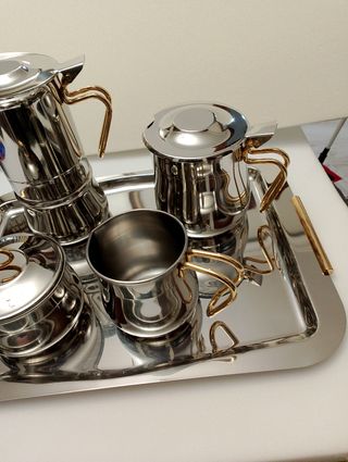 Cafetera italiana + juego de café