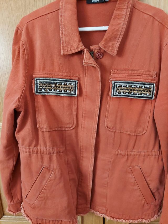 Chaqueta tejana naranja