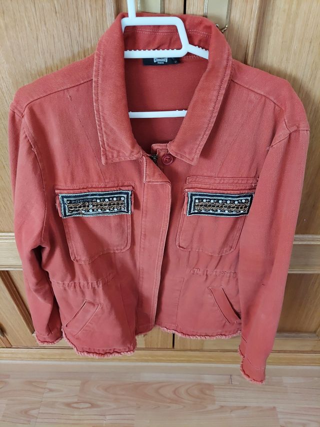 Chaqueta tejana naranja