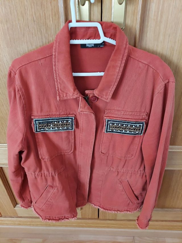 Chaqueta tejana naranja