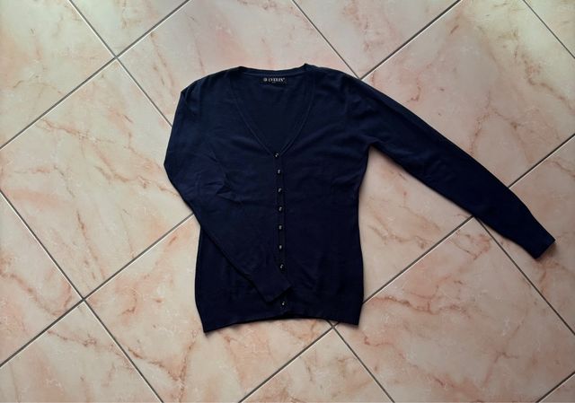Cardigan blu bottoni