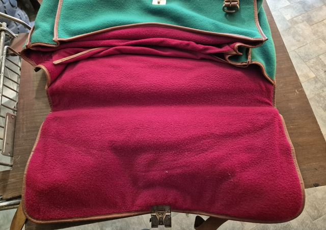 Borsa da Viaggio Vintage Bordeaux e Verde Feltro