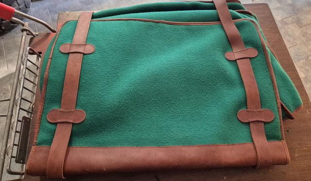Borsa da Viaggio Vintage Bordeaux e Verde Feltro