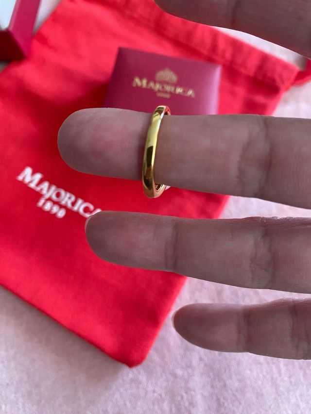 Anillo Majorica perla blanca - oro