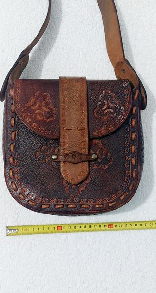 Bolso De Cuero Labrado 