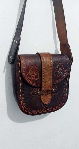 Bolso De Cuero Labrado 