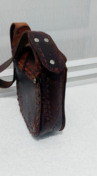Bolso De Cuero Labrado 