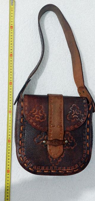 Bolso De Cuero Labrado 