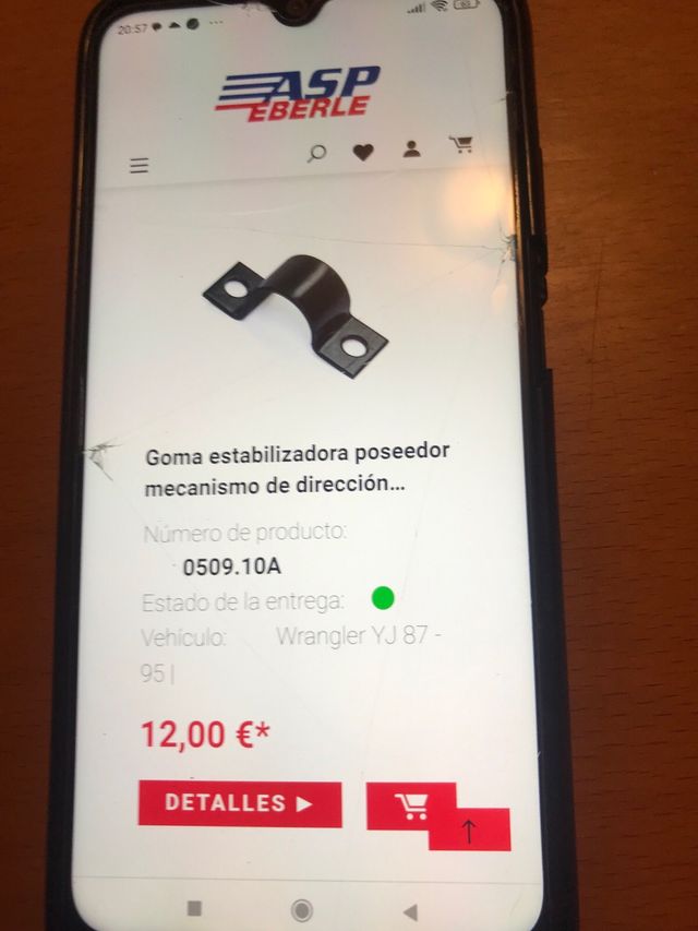 Mecanismo poseedor goma barra estabilizadora jeep