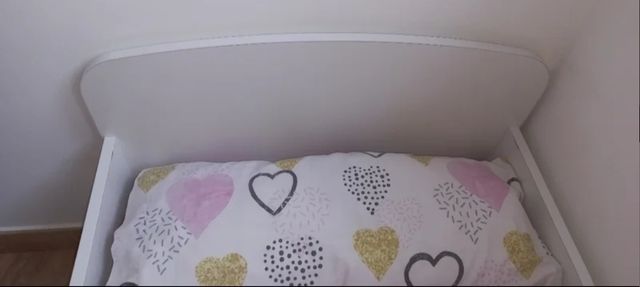 Cama infantil blanca 140x70