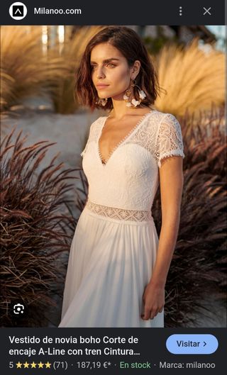 Vestido de novia boho de Milanoo - Talla 44