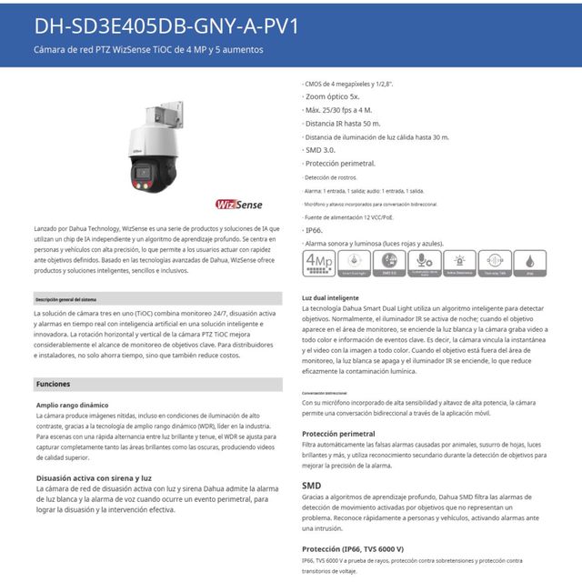 🟢 Cámara Dahua 360 4Mpx Con Salto De Alarma AJAX