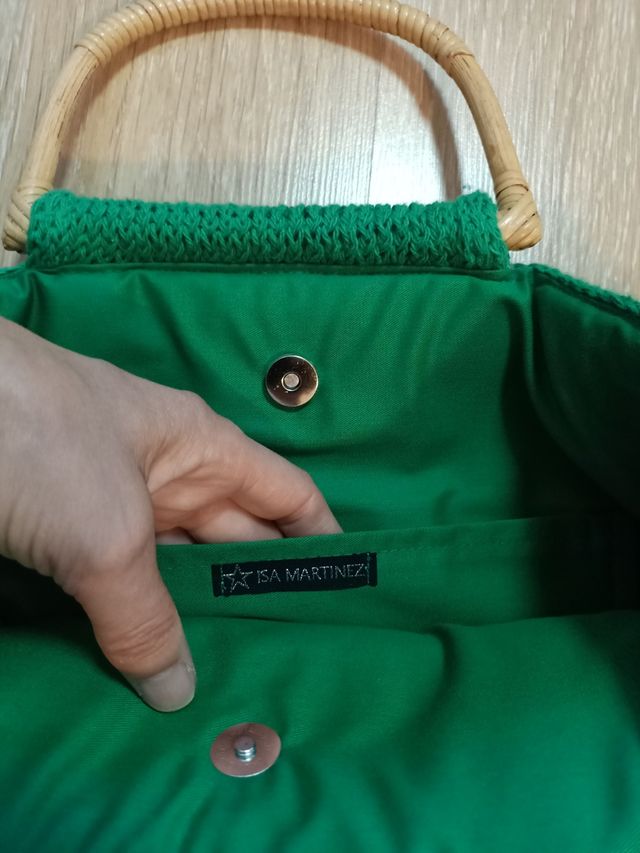Bolso crochet verde hecho a mano
