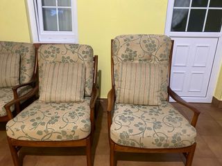 Butacas salón - Marrón y con detalles en verde