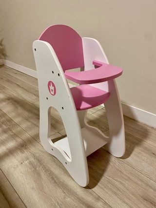 Trona bebé juguete madera rosa