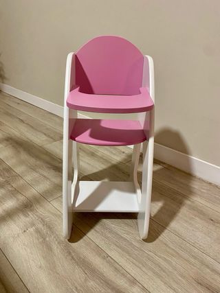 Trona bebé juguete madera rosa