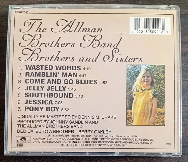 The Allman Brothers Band - Brother and Sisters CD