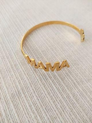 Pulsera acero baño oro 18k