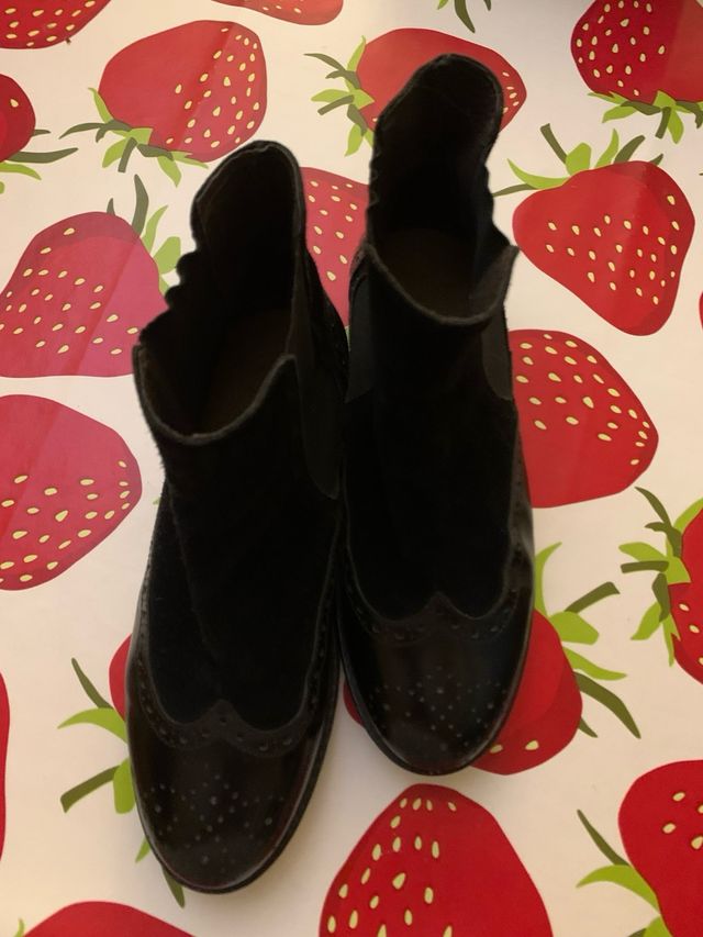 Botines negros sin cordones - talla 37 EU