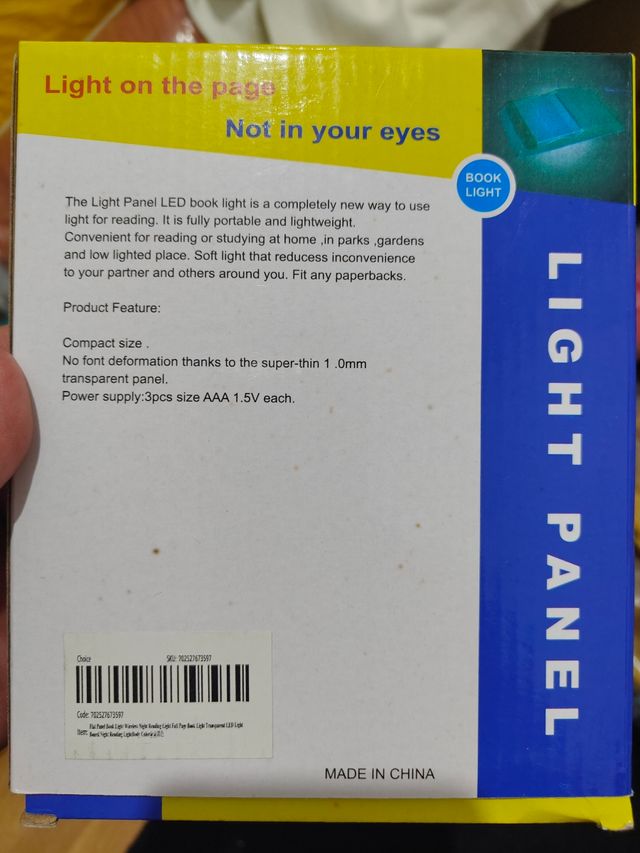 Livro de Painel de Luz de Leitura LED