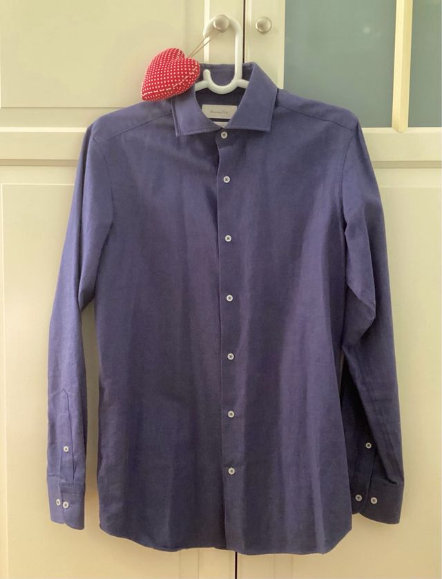 Camisa algodón azul Massimo Dutti hombre talla S