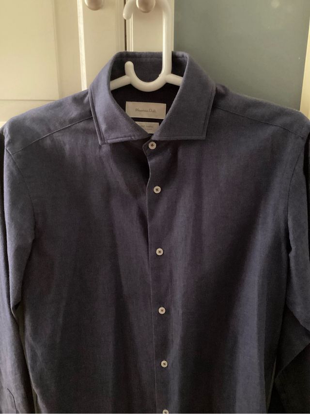 Camisa algodón azul Massimo Dutti hombre talla S