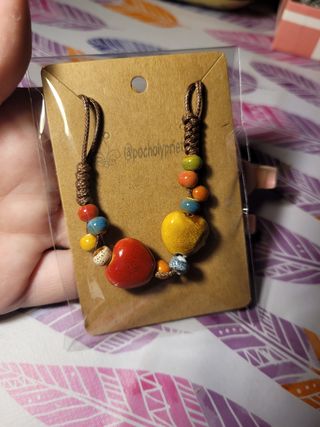 Pulsera corazones cerámica ajustable