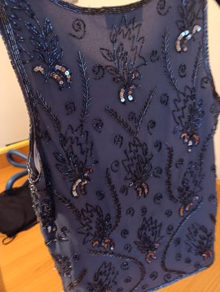 Cuerpo fiesta lentejuelas mujer gris