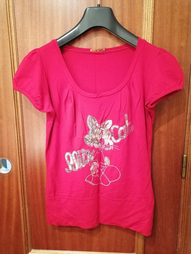 Camiseta roja Miss Cat talla S