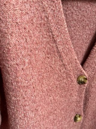 Chaqueta de punto liso color rosa ZARA