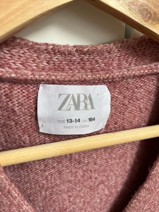 Chaqueta de punto liso color rosa ZARA