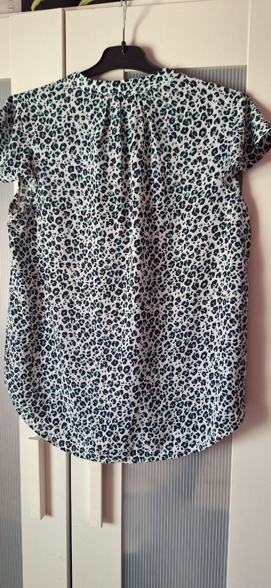 Blusa Cortefiel XS -  Teal/Blanco