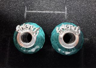 Pandora bracciale a cuore 2 clip cuore 2 charm vetro di murano 1 charm quadrifoglio verde