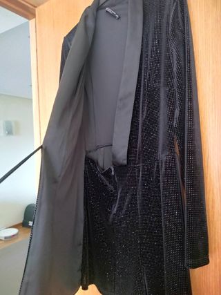 Mono tipo blazer negro purpurina