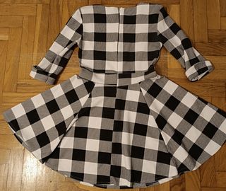 Vestido blanco y negro cuadros M