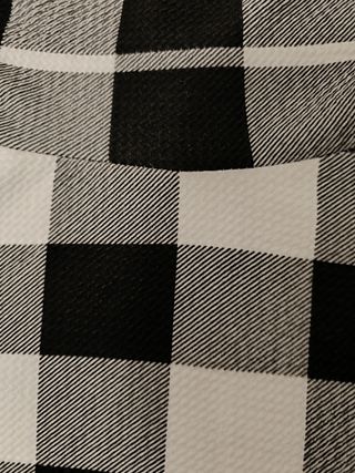 Vestido blanco y negro cuadros M