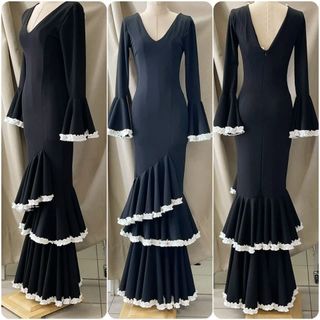 Traje de Flamenca negro y blanco