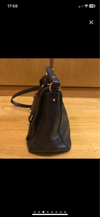 Bolso Purificación García Piel Azul Marino