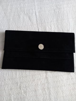 Bolso clutch negro terciopelo