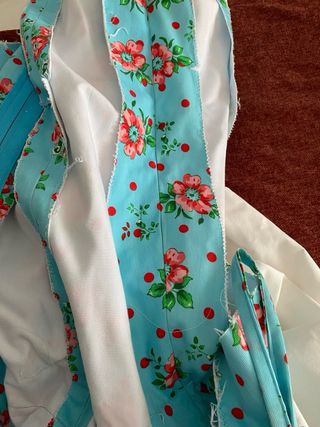 Traje Flamenca Rosa-Turquesa